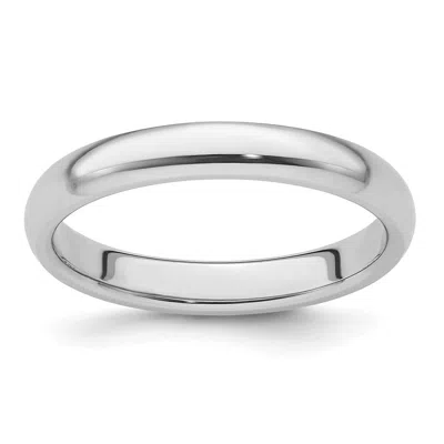 Diamond2deal Platinum 3mm Lightweight Comfort-fit Wedding Band Ring In White