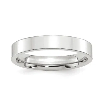 Diamond2deal Platinum 4mm Polished Flat Wedding Band Ring