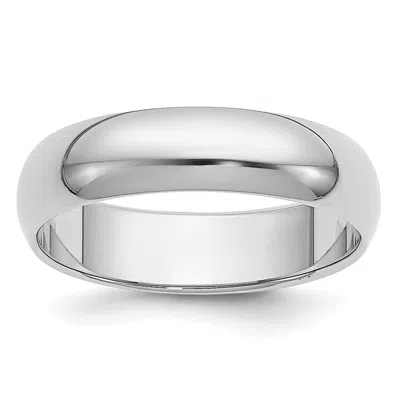 Diamond2deal Platinum 5mm Half Round Wedding Band Ring In White