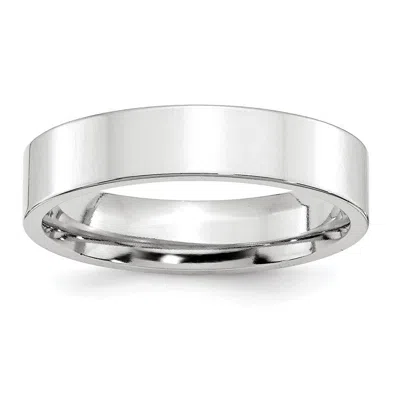 Diamond2deal Platinum 5mm Polished Flat Wedding Band Ring