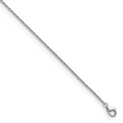 Pre-owned Diamond2deal Platinum Solid 1.1mm Wheat 18 Inch Chain Necklace 3.99gram In White
