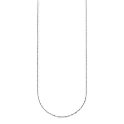 Pre-owned Diamond2deal Platinum Solid 1.3mm Cable 24 Inch Chain Necklace 3.59gram In White