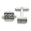 Diamond2deal Stainless Steel Antiqued And Polished Cuff Links