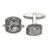 Diamond2deal Stainless Steel Antiqued And Polished Jasper Cuff Links