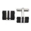 Diamond2deal Stainless Steel Brushed And Polished Black Ip-plated Cuff Links