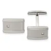 Diamond2deal Stainless Steel Brushed And Polished Cubic Zirconia Cufflinks