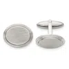 Diamond2deal Stainless Steel Brushed And Polished Oval Cufflinks