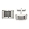 Diamond2deal Stainless Steel Brushed And Polished With Wire Inlay Cufflinks