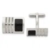 Diamond2deal Stainless Steel Brushed Black Carbon Fiber Inlay Cufflinks