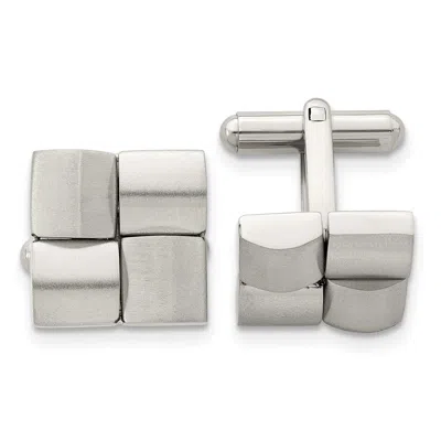 Diamond2deal Stainless Steel Brushed Cufflinks