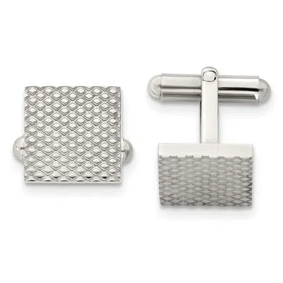 Diamond2deal Stainless Steel Polished And Textured Cufflinks