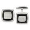 Diamond2deal Stainless Steel Polished Black Ip-plated Cufflinks