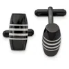 Diamond2deal Stainless Steel Polished Black Ip-plated Cufflinks