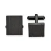 Diamond2deal Stainless Steel Polished Black Ip-plated Laser Cut Cufflinks