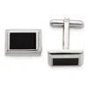 Diamond2deal Stainless Steel Polished Black Ip-plated Rectangle Cufflinks