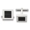 Diamond2deal Stainless Steel Polished Black Ip-plated Wire Square Cufflinks