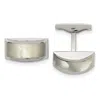 Diamond2deal Stainless Steel Polished Cat's Eye Cufflinks