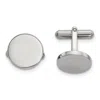 Diamond2deal Stainless Steel Polished Circle Cufflinks