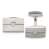Diamond2deal Stainless Steel Polished Cubic Zirconia Rectangle Cufflinks