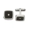 Diamond2deal Stainless Steel Polished Enameled Cubic Zirconia Cufflinks