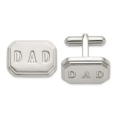 Diamond2deal Stainless Steel Polished Enameled Dad Cufflinks