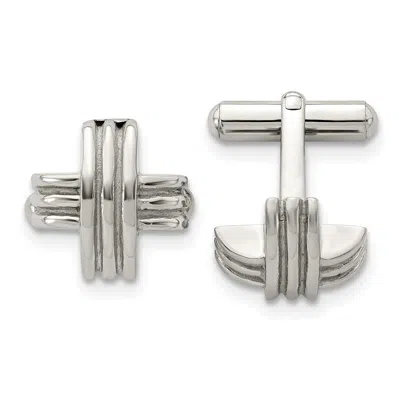 Diamond2deal Stainless Steel Polished Fancy X Cufflinks