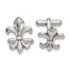 Diamond2deal Stainless Steel Polished Fleur De Lis Cufflinks