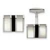 Diamond2deal Stainless Steel Polished Mother Of Pearl And Black Onyx Cufflinks