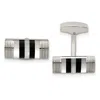 Diamond2deal Stainless Steel Polished Mother Of Pearl And Onyx Cufflinks