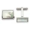 Diamond2deal Stainless Steel Polished Mother Of Pearl Cufflinks
