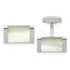 Diamond2deal Stainless Steel Polished Mother Of Pearl Rectangle Cufflinks