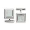 Diamond2deal Stainless Steel Polished Mother Of Pearl Square Cufflinks