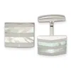 Diamond2deal Stainless Steel Polished Mother Of Pearl Square Cufflinks
