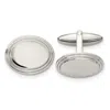 Diamond2deal Stainless Steel Polished Oval Cufflinks