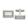 Diamond2deal Stainless Steel Polished Rectangle Cufflinks