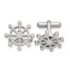 Diamond2deal Stainless Steel Polished Ship's Wheel Cufflinks