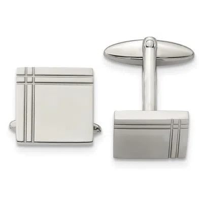 Diamond2deal Stainless Steel Polished Square Cufflinks