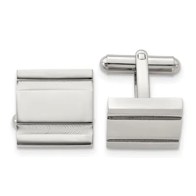 Diamond2deal Stainless Steel Polished Square Cufflinks