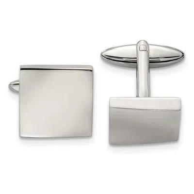 Diamond2deal Stainless Steel Polished Square Cufflinks