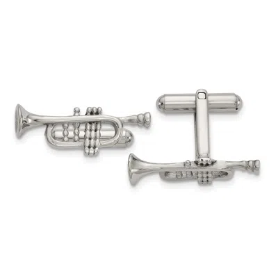 Diamond2deal Stainless Steel Polished Trumpet Cufflinks