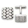 Diamond2deal Stainless Steel Polished Weave Design Cufflinks