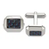 Diamond2deal Stainless Steel Polished With Black And Blue Carbon Fiber Inlay Cuff Links