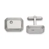 Diamond2deal Stainless Steel Polished With Cubic Zirconia Cufflinks