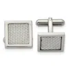 Diamond2deal Stainless Steel Polished With Grey Carbon Fiber Inlay Square Cufflinks