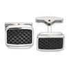 Diamond2deal Stainless Steel Textured Black Ip-plated Cuff Links