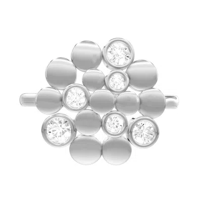 Diamond2deal Sterling Silver 0.36 Ct Round Lab Grown Diamond Cluster Ring Size 7 In Metallic