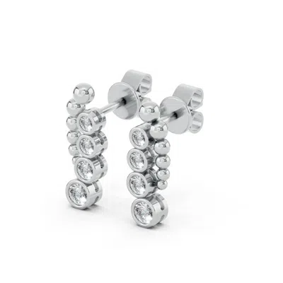 Diamond2deal Sterling Silver 0.5 Ct Round Lab Grown Diamond Dangle Earrings