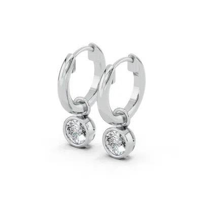 Diamond2deal Sterling Silver 0.75 Ct Round Lab Grown Diamond Hoop Earrings