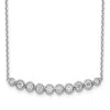Diamond2deal Sterling Silver 10 Stone Cz Bar Necklace 16"with 2" Ext