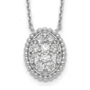 Diamond2deal Sterling Silver 10 Stone Oval Cubic Zirconia Necklace 18"
